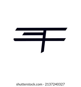 dynamic letter f e monogram flat abstract logo
