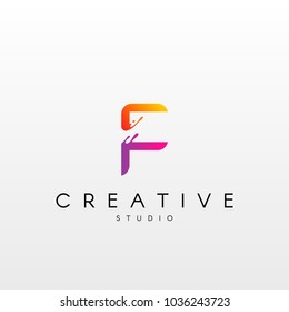 Dynamic Letter F Logo. Logo Design with Dynamic Splash Liquid.