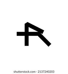 dynamic letter f a  monogram flat abstract logo