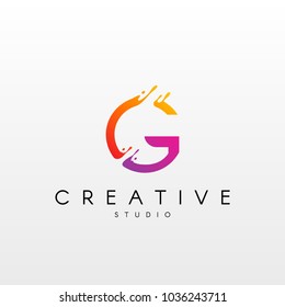 Dynamic Letter G Logo. Logo Design with Dynamic Splash Liquid.