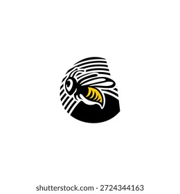 Logotipo dinámico de la letra G integrado con un aguijón de abeja afilado y silueta de ala. Vector agresivo y minimalista para los servicios de entrega, las empresas de seguridad y la marca de equipos deportivos.