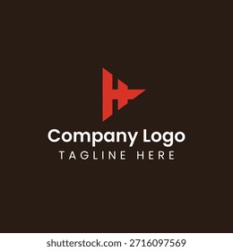 Diseño de logotipo de monograma de letra H dinámica