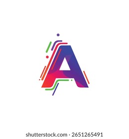 Diseño dinámico del logotipo de la letra A - Tipografía vibrante del gradiente