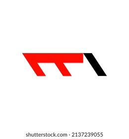 dynamic letter m f monogram flat abstract logo