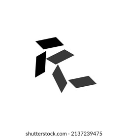 dynamic letter monogram f c flat abstract logo