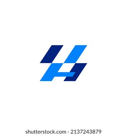 dynamic letter monogram y a h  flat abstract logo