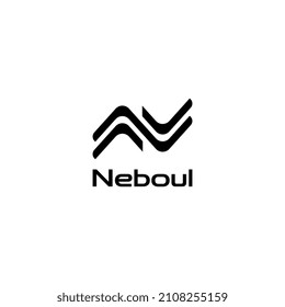 Dynamic letter N black logo