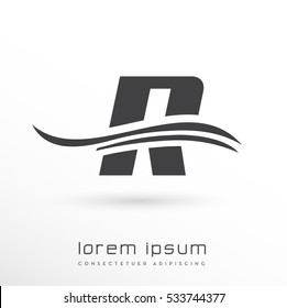 DYNAMISCHSCHREIBEN "R" MIT WELLEN, LOGO/SYMBOL