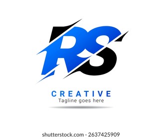 Dynamic letter RS initial alphabet logo. RS letter logo for company brand identity, travel, logistics, business logo template