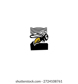 Letra dinâmica Z logotipo integrado com um ferrão de abelha afiada e silhueta de asa. Vetor minimalista agressivo para serviços de entrega, empresas de segurança e branding de equipes esportivas.