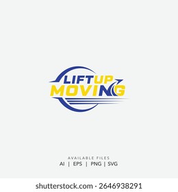 Dynamic Lift Up Moving Logo with Upward Arrow for Fast and Reliable Logistics and Relocation Services