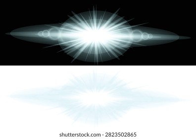 Dynamic light burst graphic showcasing radiant energy and optical phenomena. Ideal for digital advertising and visual effects.