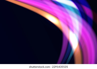 Dynamic light motion, light trail, high speed effect, traffic motion. light motion effect, slow shutter of traffic, neon streaks, retro synthwave style, vector illustration