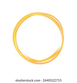 Dynamic Light Ring with Golden Swirl Effect and Transparent Background for Energy, Magic or Highlight Element