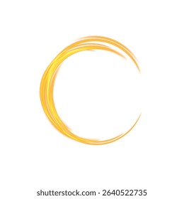 Dynamic Light Ring with Golden Swirl Effect and Transparent Background for Energy, Magic or Highlight Element