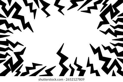 Moldura dinâmica do raio. Desenho animado fundo cômico com efeito de explosão de raio