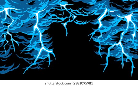 Dynamic Lightning Storm Vector Illustration for Dramatic Backgrounds