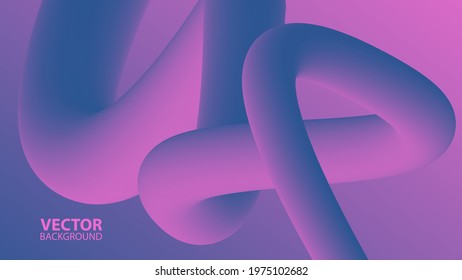 Dynamic line background with color soft gradient. Abstract 3d shape design. Template for your creative graphic design. Vector illustration.