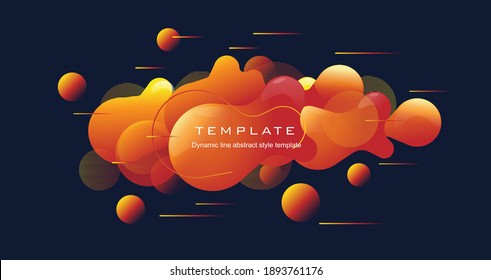 Dynamic line concept template blends abstract space and fish