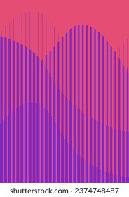 Dynamische Linie geometrische Cover Set. Violette, minimalistische Hintergrunddesigns.