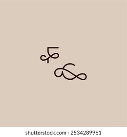 dynamic line initial FC luxurious organic style and elegant concept wedding typography monogram letter