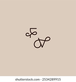 dynamic line initial FV luxurious organic style and elegant concept wedding typography monogram letter