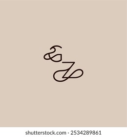 dynamic line initial wedding typography monogram letter luxurious organic style and elegant concept GZ