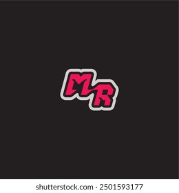 dynamic line monogram logo cool esport concept MR bold sporty gaming style letter