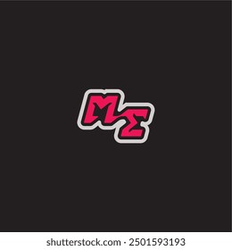 dynamic line monogram logo cool esport concept ME bold sporty gaming style letter