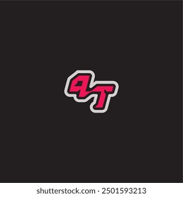 dynamic line monogram logo cool esport concept PT bold sporty gaming style letter