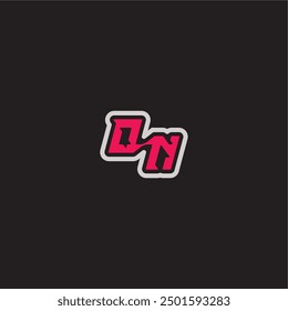 dynamic line monogram logo cool esport concept ON bold sporty gaming style letter