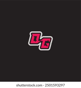 dynamic line monogram logo cool esport concept OG bold sporty gaming style letter