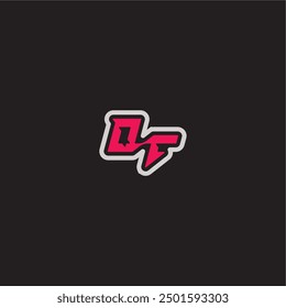 dynamic line monogram logo cool esport concept OF bold sporty gaming style letter