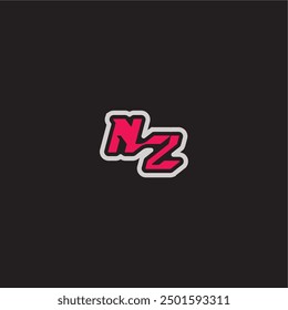 dynamic line monogram logo cool esport concept NZ bold sporty gaming style letter