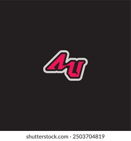 dynamic line monogram logo cool esport concept AU bold sporty gaming style letter