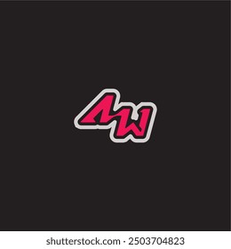 dynamic line monogram logo cool esport concept AW bold sporty gaming style letter
