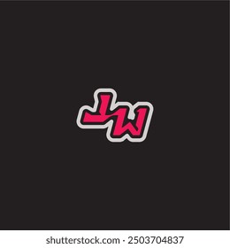 dynamic line monogram logo cool esport concept LW bold sporty gaming style letter