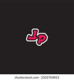dynamic line monogram logo cool esport concept LP bold sporty gaming style letter