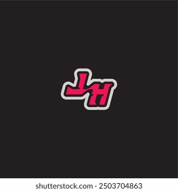 dynamic line monogram logo cool esport concept LH bold sporty gaming style letter