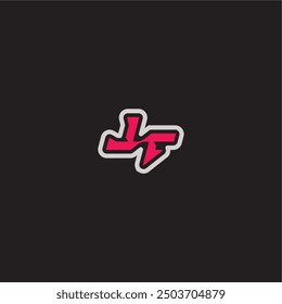 dynamic line monogram logo cool esport concept LF bold sporty gaming style letter