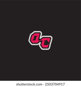 dynamic line monogram logo cool esport concept DC bold sporty gaming style letter