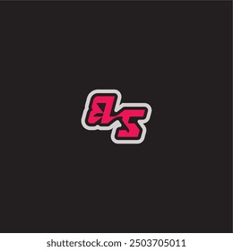 dynamic line monogram logo cool esport concept BS bold sporty gaming style letter