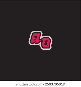 dynamic line monogram logo cool esport concept BO bold sporty gaming style letter