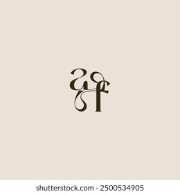 dynamic line monogram logo luxurious concept AF elegant wedding letter