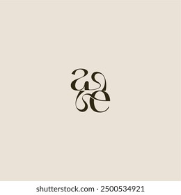 dynamic line monogram logo luxurious concept AE elegant wedding letter