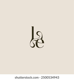 dynamic line monogram logo luxurious concept LE elegant wedding letter