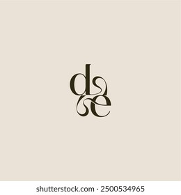 dynamic line monogram logo luxurious concept DE elegant wedding letter