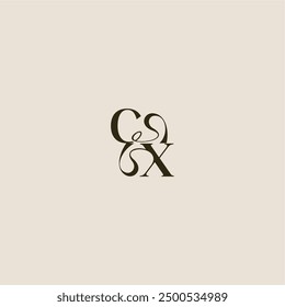 dynamic line monogram logo luxurious concept CX elegant wedding letter