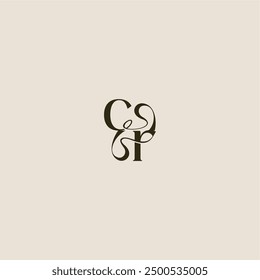 dynamic line monogram logo luxurious concept CR elegant wedding letter