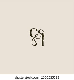 dynamic line monogram logo luxurious concept CL elegant wedding letter